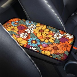 FUIBENG Universal Armrest Cover Pad, Car Center Console Cushion Pad, Protect from Pet Claws, Dirt, and Sticky Fingers, Comfortable Car Decor Accessories Fit for Most Cars, Baja Flowers