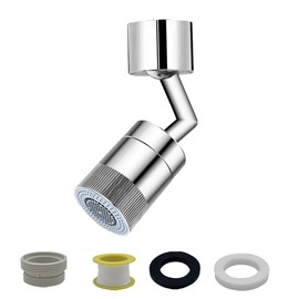 Glamifyr Tap Attachment Swivel 360° Rotating Attachment Practical Extension with Dual Function Aerator with 2 Jet Types 22 mm and 24 mm Thread for Kitchen Bathroom