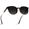 WearMe Pro - Women Round Fashion Modern Sunglasses (Tortoise Frame/Black