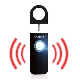 Original ERABOS® Taschenalarm T1000 | Premium Modell | mit Stroboskop LED Blitzlicht | Panik Alarm | Schrillalarm | Notfallalarm für die ganze Familie