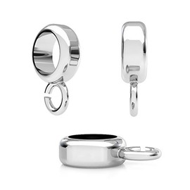 DIY925 My-Bead Spacer Carrier Diameter 5.6 mm 925 Silver Charms Connectors for Leather Bracelets and Chains 4 mm to 5 mm Pack of 3, Sterling Silver