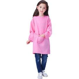 Kids Art Smock Waterproof Child Painting Apron for Preschool Girls Toddler Eating Kindergartner Age 2-6