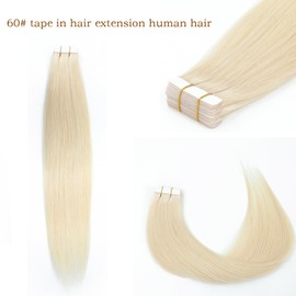 26 Inch 60# Blonde Tape in Hair Extensions Human Hair Seamless Skin Weft Remy Hair Extensions Invisible Straight Tape in Human Hair 20pcs