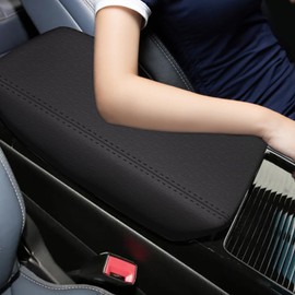 faccaibbg Armrest Cover for Lincoln Nautilus Accessories 2019-2023 (Black) Center Console Arm Rest Cover Waterproof Leather