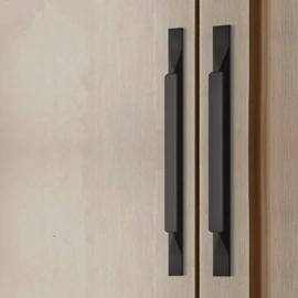 Shozafia Kitchen Cabinet Pulls - Black Cabinet Handles - 5 Pack Long Cabinet Hardware for Drawers Dresser Furniture Pulls (5.04 inches Hole Center - 7.87 inches Length)