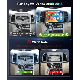 Car Radio Stereo for Toyota Venza 2008-2016 2+64G, 9" Touch Screen/Android 13/Wireless CarPlay/Android Auto/DSP EQ/GPS/WiFi/Bluetooth/FM/RDS/SWC/HD Backup Camera