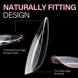 AILLSA AILLSA Short Oval Nail Tips Soft Gel Full Cover Clear Gelly Nail Tips Half Matte Acrylic Nail Tips Pre-Filed Fake Press on Nail Tips for Extension Home DIY Salon Manicure 216PCS 12 Sizes