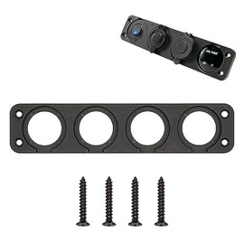 SDAQGE ABS Car Marine Motorcycle ATV RV Lighter Panel - 4 Way, LED Lighted, 12V Waterproof Plug, USB Charger Socket with Rocker Toggle Switch