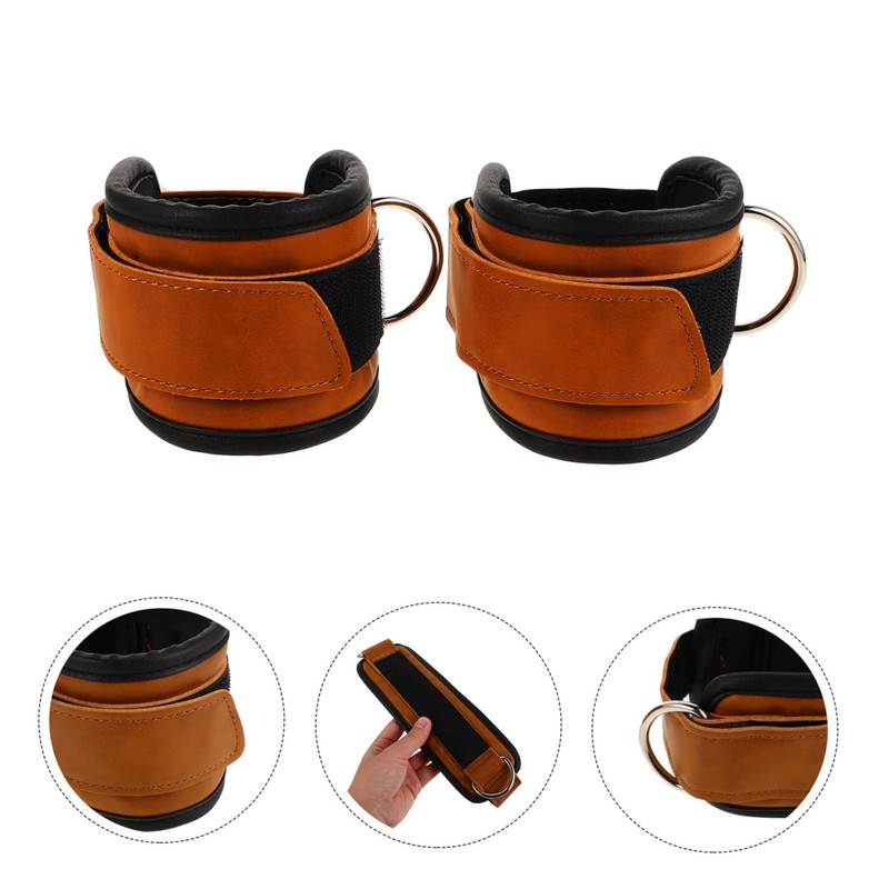 Sosoport 2pcs Padded Ankles Straps Cable Machines Ankles Cuff for