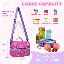 Lunch Bag for Kids,ChaseChic Insulated Lunch Boxes Bag Lightweight Water-Resistant Cooler Bag for Boys Girls in Dual Compartment Leak-Proof Lunch Organizer (Pink Cat)