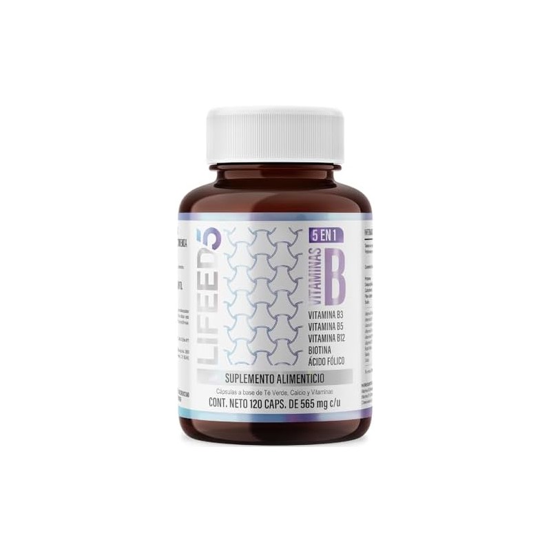 LIFEED5 Complejo B Vitaminas B1, B2, B3, B5, B6, B12