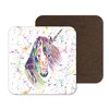 Coaster Unicorn Coasters Watercolour Art Gift Work Office Dining Tea
