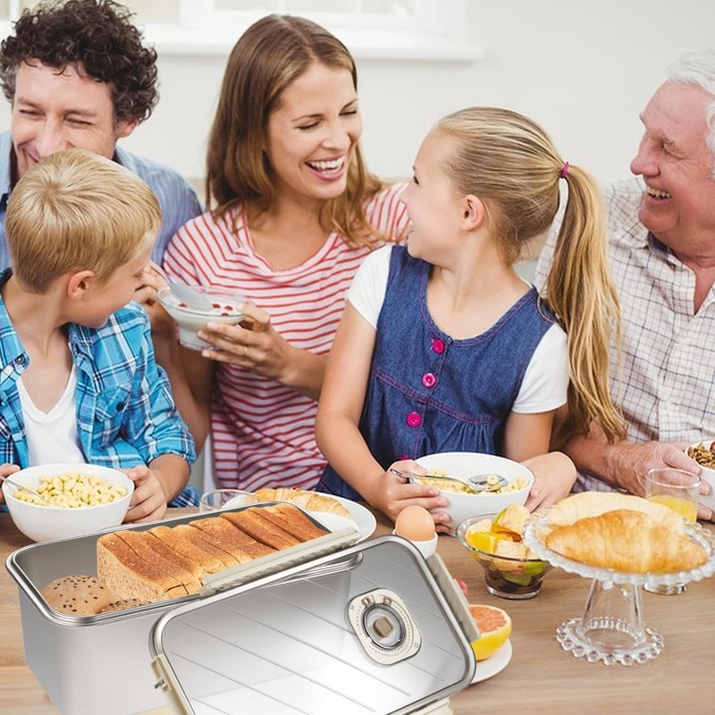 Bread Box for Homemade Bread, Time Recording Bread Storage Container