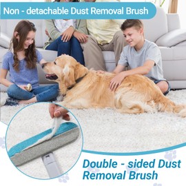 2 Stück Tierhaarentferner, 3 in 1 Pet Hair Remover, Multifunktion Tierhaarentferner Bürste, katzenhaarentferner mit Kleiner Bürste, Abnehmbarer Verlängerter Griff，für Bettlaken, Teppiche, Kleidung