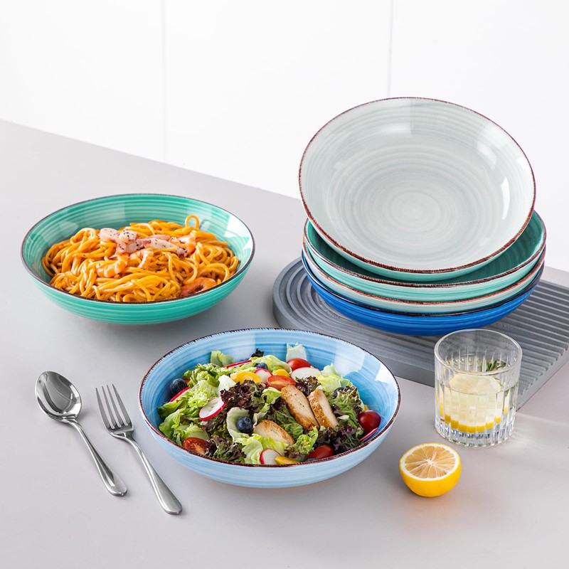vancasso Bonita Pasta Bowls Set of 6, 50oz Large Salad