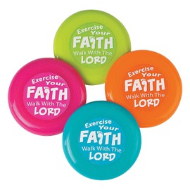 Fun Express - Exercise Your Faith Flying Discs - Toys - Active Play - Flying Discs & Kites - 12 Pieces