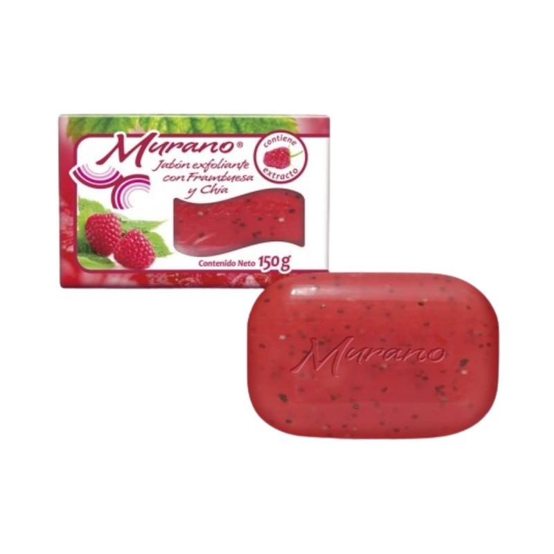 Jabón Barra Murano Natural Frambuesa Y Chía 3 Pack De