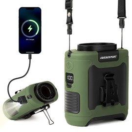 Portable Waist Fan Clip on, Personal Wearable Belt Fan 10000mAh Rechargeable Battery Under Shirt,5 Speeds with light, Neck Fan Hands-Free Cooling For Outdoor Camping Travel (Green)