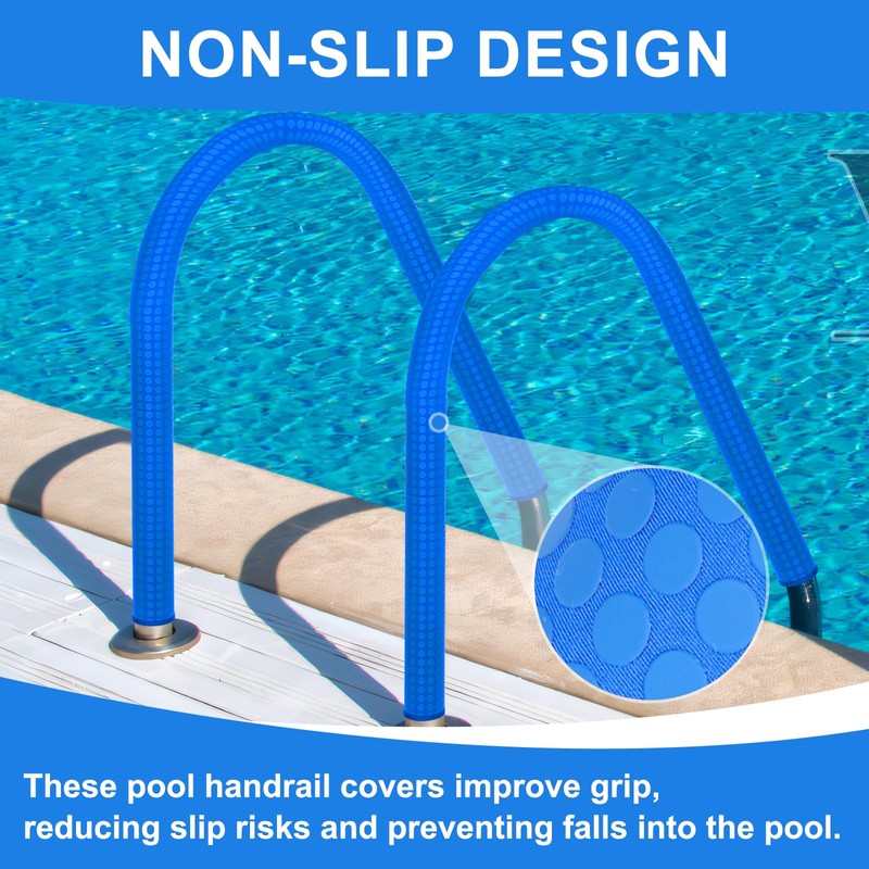 Zippered Pool Handrail Cover, 6 Feet Slip Resistant Neoprene Hand