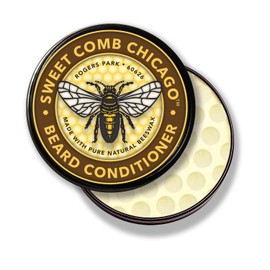 Sweet Comb Chicago: Acondicionador de barba de cera de abeja, fuerte sujeción para tu barba, fortalece y suaviza barbas y bigotes, cera acondicionadora para hombres