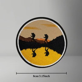Hiking At Sunset Patches Combat Military Morale Embroidered Patch With Hook And Loop Bands