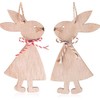 XULIN 4 Pcs Easter Wooden Bunny Hanging Ornaments - Rabbit