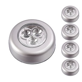 4 Pack Stick on LED Round Light - Wireless Ready to Use Light