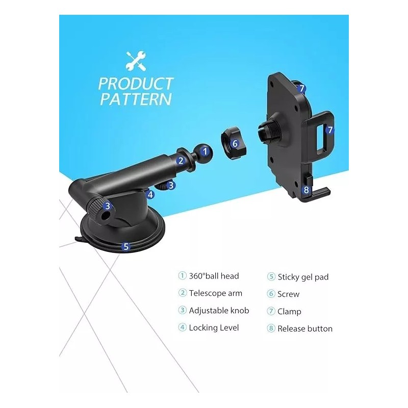 Mpow Gen-2 Car Phone Holder Windshield Car Phone Mount For