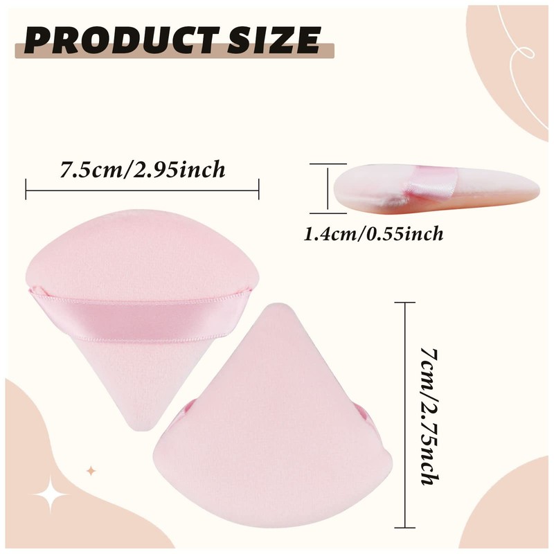 Andiker Powder Puff Set Cotton Triangle Loose Powder Puff Cosmetic