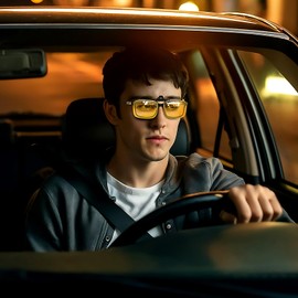 Uacllcau Clip-on Sunglasses, Polarized UV Protection, Flip-up Type, Prescription Sunglasses, Ultra Lightweight, Men's, Women's, Sports, Driving, yellow