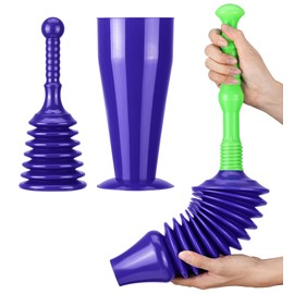 Luigi's Sink & Toilet Plunger Bundle - Heavy Duty Plungers for Bathroom & Kitchen - Toilet Plunger with Holder - Powerful & Flexible Bellows Plunger Toilets Sinks Baths & Showers