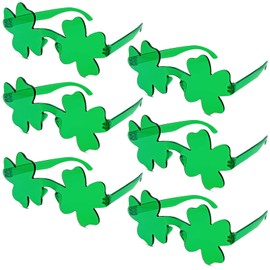 QXBXYHM 6 Pairs St. Patrick's Day Shamrock Sunglasses Four Leaf Clover Glasses St. Patrick's Day Green Shamrock Glasses Irish Glasses for St. Patrick's Day Party