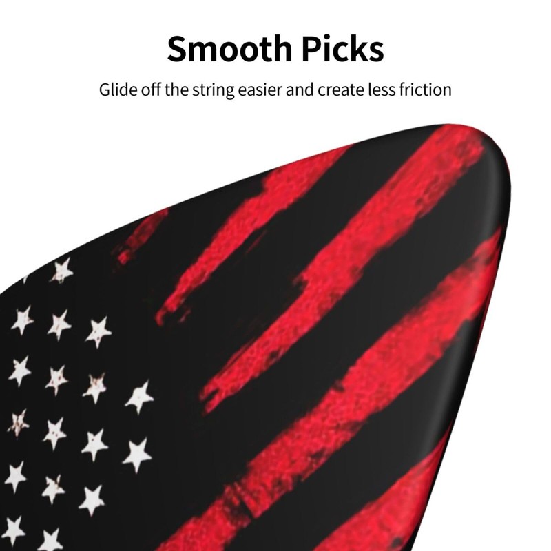 Guitar Picks 0.73mm Medium 6 Pack - Black Red American