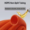 Flexible Polyethylene HDPE Non-Split Corrugated Wire Loom Tubing (Orange, 1-1/2"