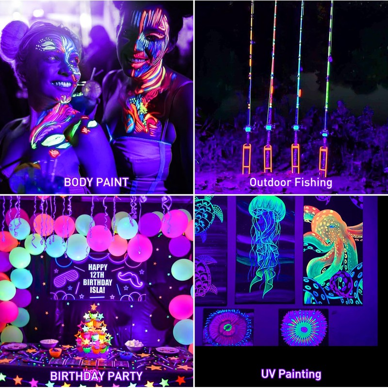 CREPOW Rechargeable LED Black Light, Battery Powered Portable Blacklight, 400nm