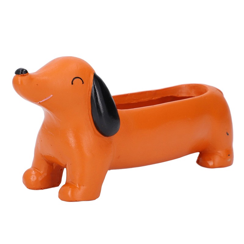 Dachshund Succulent Pot Adorable Efficient Drainage Versatile Lightweight Resin Dog