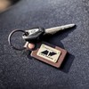 RSタイチ(RS TAICHI) RSタイチ(RS TAICHI) キーリング レザー 真鍮プレート T.マークキーホルダー RSA002 BLACK