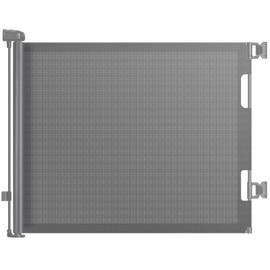 HAMOPY Retractable Baby Gate, 33" Tall, Extends up to 55" Wide, Durable Auto-Lock Baby Gate for Stairs, Mesh Dog Gate and Child Safety Gates for Doorways, Hallways, Indoor, Outdoor(Grey)