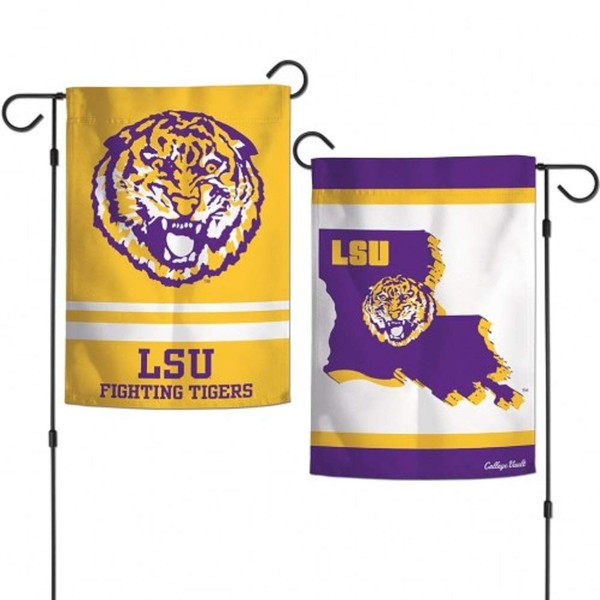 LSU Tigers 12.5” x 18" Double Sided Yard and Garden College Banner Flag is Printed in The USA (Vault)