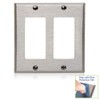 Leviton 2-Gang Decora/GFCI Device Decora Wallplate, Device Mount, 84409-40, Stainless