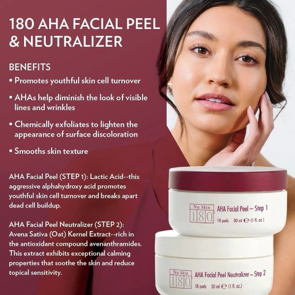 Nu Skin 180 AHA Facial Peel & Neutralizer Anti-Aging 2-Steps