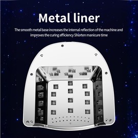 120W Rechargeable Cordless UV LED Nail Lamp – Salon-Quality Gel Nail Light with 4 Timers, Sparkling Rhinestone Design, Fast & Even Curing for All Gel Polishes (Diamond Edition with Silver Border)