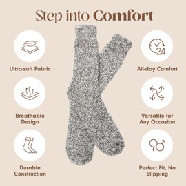 Unboxme Gifts Mens Warm Sock - Warm & Cozy Fuzzy Sleep Socks, 1 Pair Heather Charcoal