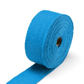 Blue Exhaust Pipe Insulation Thermal Heat Wrap 2" x 50' Car Motorcycle Header Protection Fiberglass Heat Shield 6X Stainless Ties