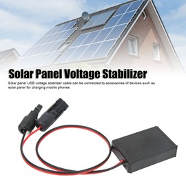 BORDSTRACT Solar Panel USB Voltage Stabilizer Adapter,Equipped with TYPE C DC USB Interface,for Solar System Phone Charging Heavy Duty 10AWG Copper Wire