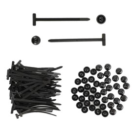 Eolythra Nylon Universal Cable Tie Buckle,Zip Tie Rivet,Universal Cable Tie Clip,UV Resistant Zip Tie Buckle with Locking Pin&Button, for Auto Motorcycle Repairing Use(3.54"x0.8",Black, 50 Pack)