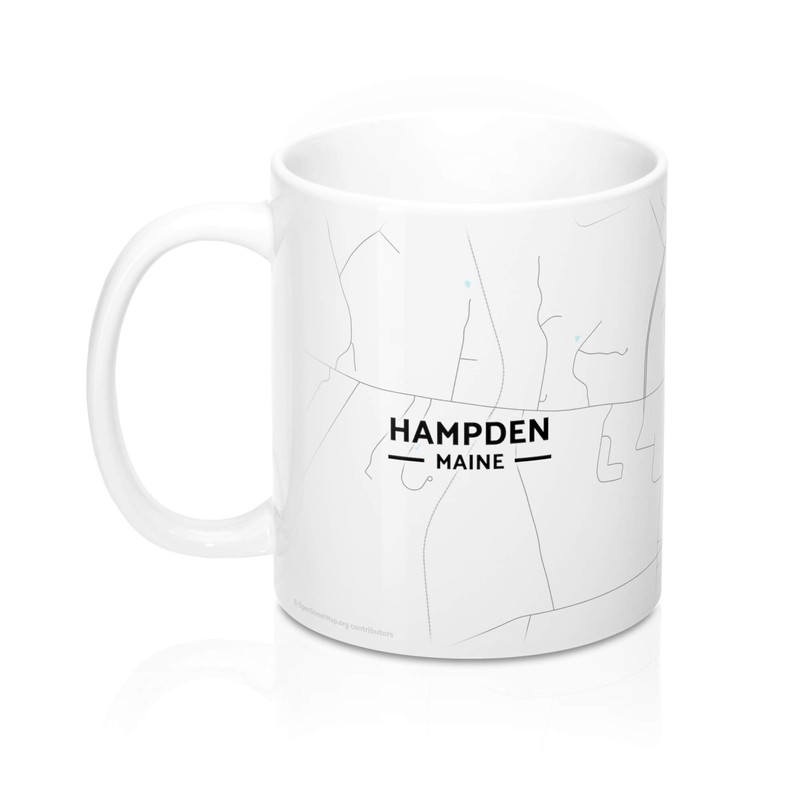Hampden, Maine ME Map Mug (11 oz)