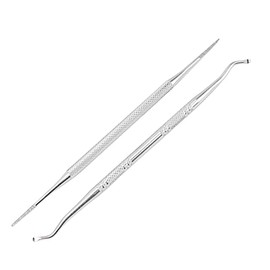Lima de Uñas Encarnadas, 2 Piezas de Levantador de Limas de Uñas Encarnadas Profesional de Acero Inoxidable de Doble Cara Herramienta Limpiadora de Uñ