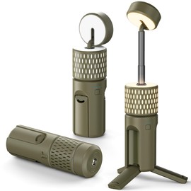 Camping Light Telescopic, IPX54 Waterproof, Collapsible, Adjustable Camping Lantern for Emergency, Hiking, Camping Essentials, Telescopic Flashlight (Military Green)