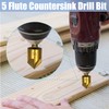Treki 6 Pcs Countersink Drill Bit Set, 5 Flute 82